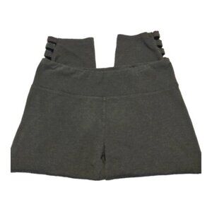 Women's RBX Reebok Charcoal Gray Leggings Crisscross Ankles Size XL GUC #0350